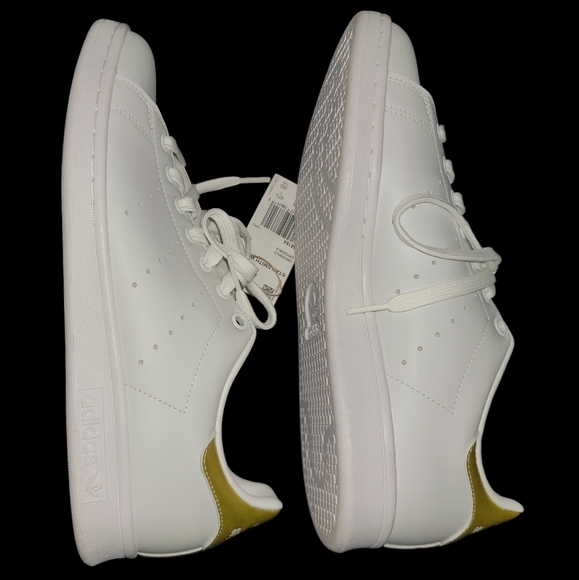 Women's White and Gold Stan Smiths - Picture 2 of 10